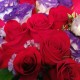 18pcs Roses Bouquet with Purple Lisianthus